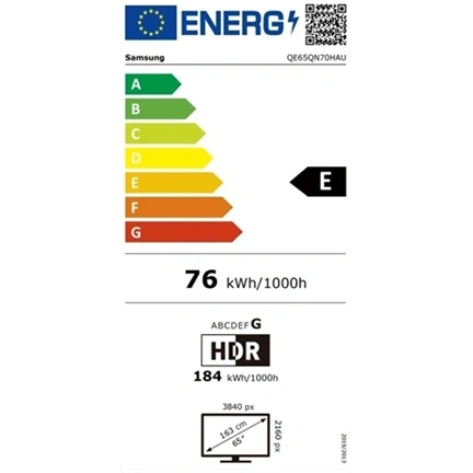 Samsung QE65QN70HAUXXH Neo QLED 4K UHD Smart TV, 165 cm
