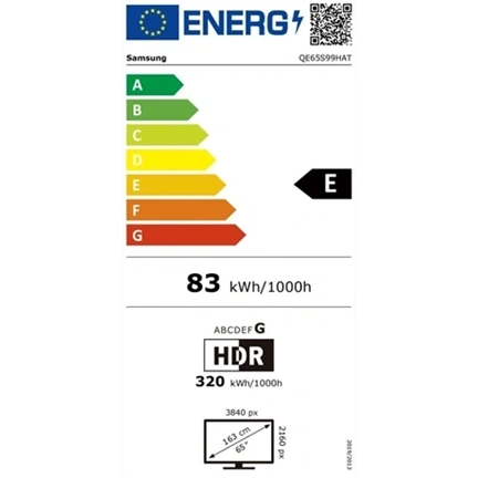 Samsung QE65S99HATXXH OLED 4K UHD Smart TV, 165 cm