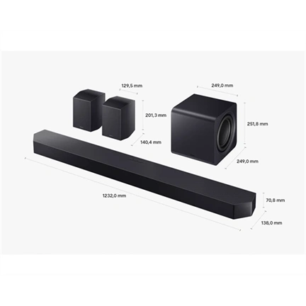 Samsung Q szériás hangprojektor HW-Q990H 11.1.4 csatornás, mélynyomóval és hátsó hangszórókkal