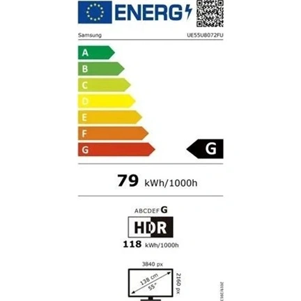 Samsung UE55U8072HUXXH UHD 4K UHD Smart TV, 139 cm