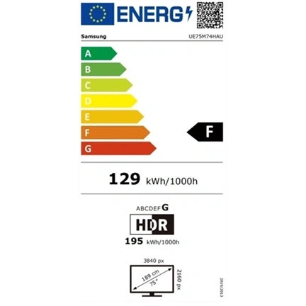 Samsung UE75M74HAUXXH Mini LED 4K UHD Smart TV, 190 cm