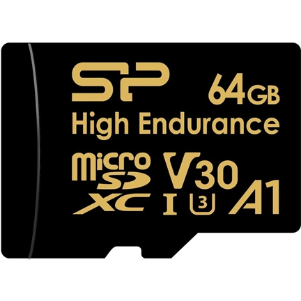 Silicon Power mSD Card Golden Series - High Endurance 64GB High endurance MicroSD Card,