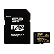 Silicon Power mSD Card Golden Series - High Endurance 64GB High endurance MicroSD Card,