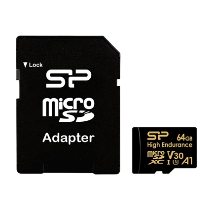 Silicon Power mSD Card Golden Series - High Endurance 64GB High endurance MicroSD Card,