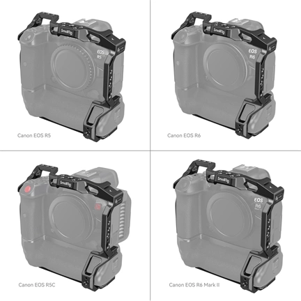 SmallRig Camera Cage for EOS R5/R6 with BG-R10 Battery Grip 3464B