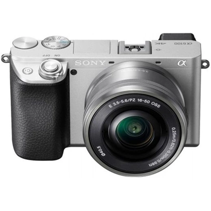 Sony Alpha 6100 digitális fényképezőgép váz (ezüst, USB-C) + 16-50mm objektív KIT