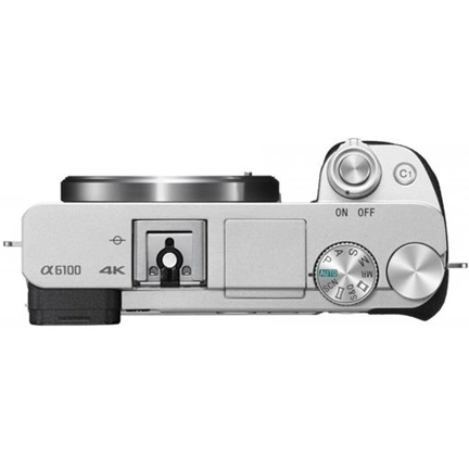 Sony Alpha 6100 digitális fényképezőgép váz (ezüst, USB-C) + 16-50mm objektív KIT