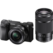 Sony Alpha 6100 digitális fényképezőgép váz (fekete, USB-C) + 16-50mm + 55-210mm objektív KIT