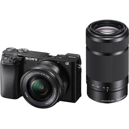 Sony Alpha 6100 digitális fényképezőgép váz (fekete, USB-C) + 16-50mm + 55-210mm objektív KIT