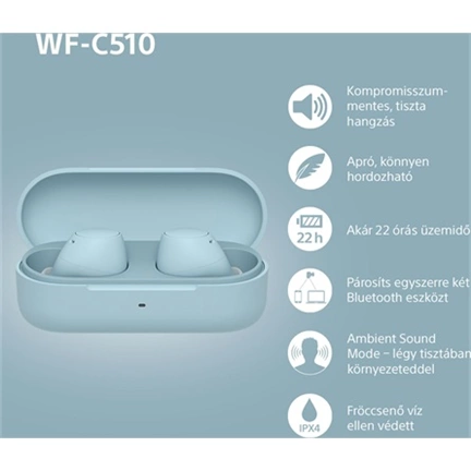 Sony WF-C510 fülhallgató - vezeték nélküli, kék
