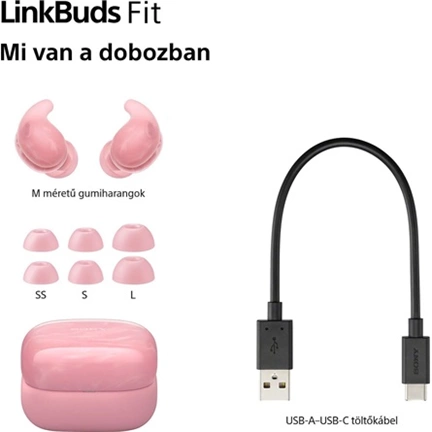 Sony WF-LS910 LinkBuds Fit fülhallgató - Bluetooth, IPX4, rózsaszín