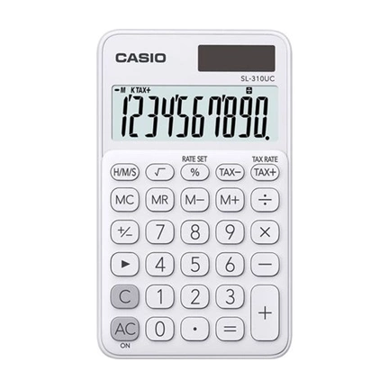 Számológép, asztali, 10 számjegy, CASIO "SL 310" fehér