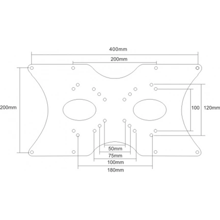 TETHER TOOLS 400 x 200 VESA Vu Adapter Plate