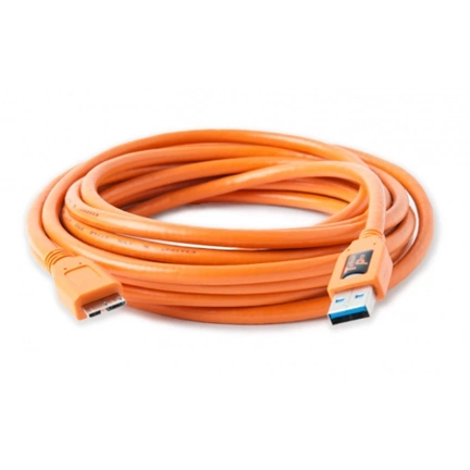 TETHER TOOLS TetherPro USB 3.0 male to Micro-B, 15, Hi-Visibility Orange TETHER TOOLS TetherPro USB 3.0 male to Micro-B, 15, Hi-Visibility Orange