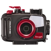 OM System TG-7 digitális kompakt gép búvártokkal (piros)