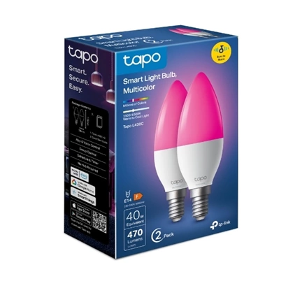 TP-LINK LED Izzó Wi-Fi-s E14, Multi Color, váltakozó színekkel, TAPO L430C(2-PACK) TP-LINK LED Izzó Wi-Fi-s E14, Multi Color, váltakozó színekkel, TAPO L430C(2-PACK)