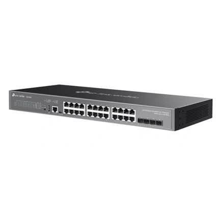 TP-LINK Switch 24x1000Mbps + 4x10Gbps SFP + 1xkonzol port, Menedzselhető, SG5428X