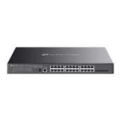 TP-LINK Switch 8x1000Mbps(8xPOE++) + 16x1000Mbps(16xPOE+) + 4x10Gbps SFP+ + 1xkonzol port, Menedzselhető, SG5428XMPP