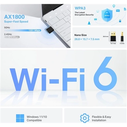 TP-Link Archer TX20U Nano Wi-Fi 6 adapter - AX1800