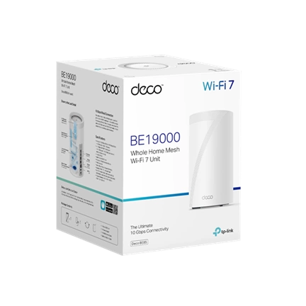 TP-Link Deco BE85 Wi-Fi 7 router - BE19000, háromsávos, teljes otthoni Mesh rendszer, 2x10Gb + 2x2,5Gb, 2db-os csomag
