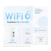 TP-Link Deco X10 Wi-Fi 6 router - AX1500, kétsávos, teljes otthoni Mesh rendszer (2db)