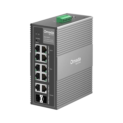 TP-Link IES210GPP Omada 10-Port Gigabit Industrial Easy Managed Switch with 6-Port PoE+ and 2-Port PoE++