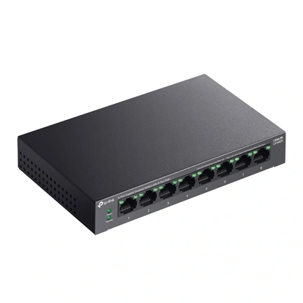 TP-Link LS108GP switch - 8 portos, Gigabit, asztali, 8 portos PoE+
