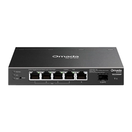TP-Link SG2206MP - Omada Access 6 portos gigabites switch 4 porton PoE+-szal