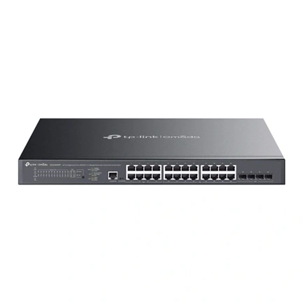 TP-Link SG3428XMPP switch - Omada, 24db gigabites és 4db 10GE SFP+ port, 16/8 porton PoE+/++, L2+, menedzselt