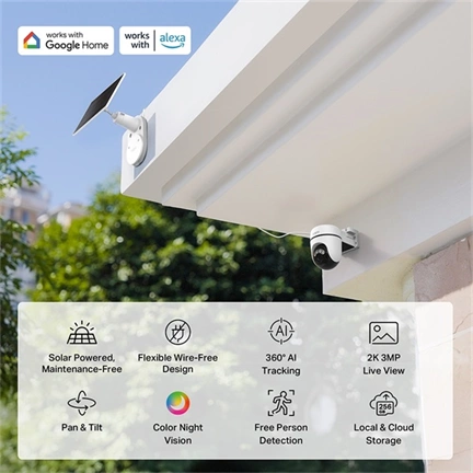 TP-Link Tapo C610 Kit napelemes Pan/Tilt biztonsági kamerakészlet