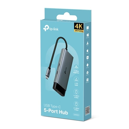 TP-Link UH5020C notebook dokkoló USB-C 100W PD, HDMI 4K@60Hz, USB-A/C 5Gbps