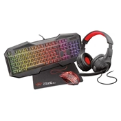 TRUST GXT 1180RW Gaming Bundle 4in1 (billentyűzet, egér, fejhallgató, egérpad)