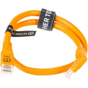TetherPro Optima 10G USB-C, 20 (51cm), Straight to Right Angle Adapter “Pigtail” Cable, High Visibility Orange