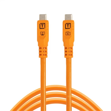 TetherPro Optima 10G USB-C, 3m, Straight to Straight (narancs)
