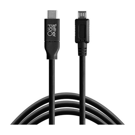 TetherPro USB-C to 2.0 Micro-B 5-Pin, (4.6m) BLK