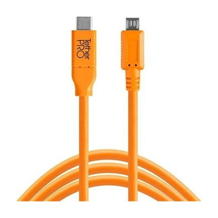 TetherPro USB-C to 2.0 Micro-B 5-Pin,  (4.6m) ORG