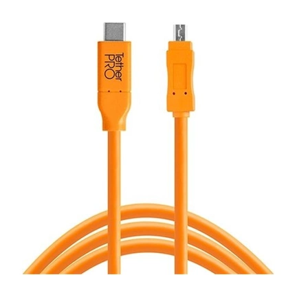 TetherPro USB-C to 2.0 Mini-B 5-Pin,  (4.6m) ORG