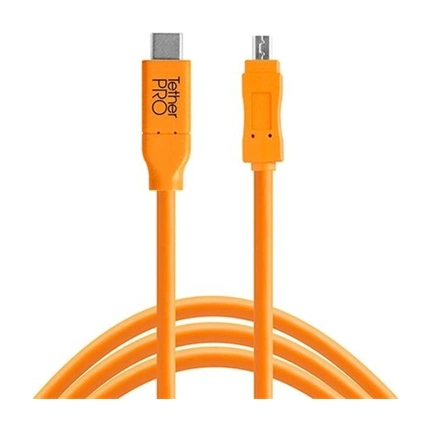 TetherPro USB-C to 2.0 Mini-B 5-Pin, (4.6m) ORG TetherPro USB-C to 2.0 Mini-B 5-Pin, (4.6m) ORG