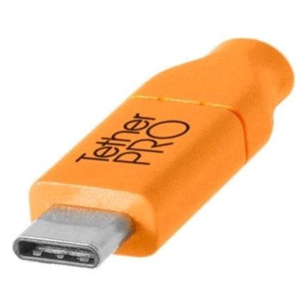 TetherPro USB-C to 3.0 Micro-B Right Angle, (4.6m) ORG