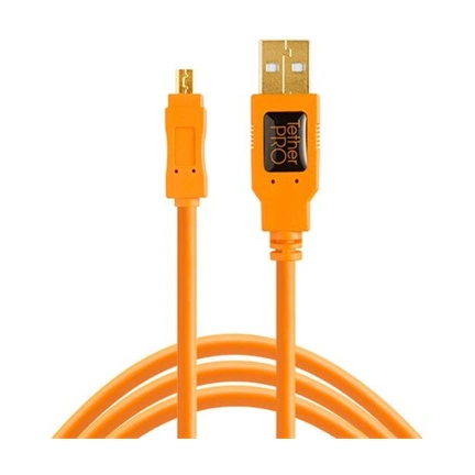 TetherPro USB 2.0 A to Mini-B 8 pin 15  ORG