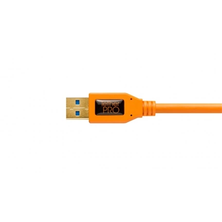 TetherPro USB 3.0 A male to Micro B Right Angle -  15 ORG