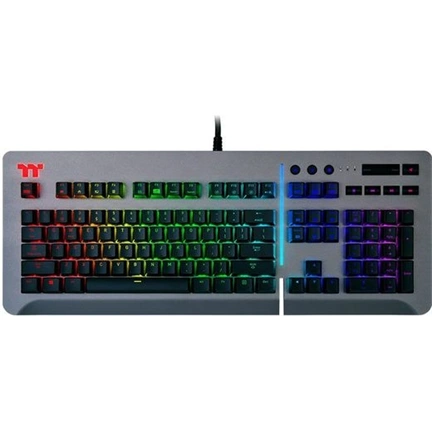 Thermaltake TT eSports Level 20 RGB Titanium Blue Switch Gaming Keyboard Titanium US
