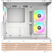 Thermaltake View 270 Plus TG számítógépház - ATX, 3db ARGB Lite ventilátor, hófehér