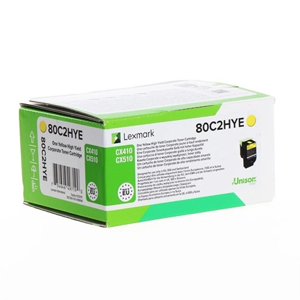 Toner Lexmark 802HY Yellow 3000old for CX310/410 Ret. Prog. 80C2HYE
