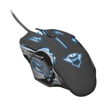 Trust Egér Gamer - GXT 108 Rava (Optikai érzékelő; 2000DPI; 6 gomb; RGB LED; gumizott külső; fekete) Trust Egér Gamer - GXT 108 Rava (Optikai érzékelő; 2000DPI; 6 gomb; RGB LED; gumizott külső; fekete)