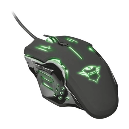 Trust Egér Gamer - GXT 108 Rava (Optikai érzékelő; 2000DPI; 6 gomb; RGB LED; gumizott külső; fekete) Trust Egér Gamer - GXT 108 Rava (Optikai érzékelő; 2000DPI; 6 gomb; RGB LED; gumizott külső; fekete)