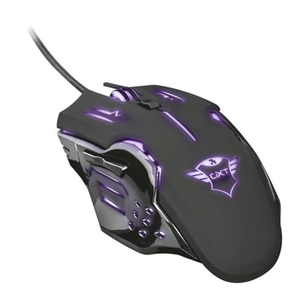 Trust Egér Gamer - GXT 108 Rava (Optikai érzékelő; 2000DPI; 6 gomb; RGB LED; gumizott külső; fekete) Trust Egér Gamer - GXT 108 Rava (Optikai érzékelő; 2000DPI; 6 gomb; RGB LED; gumizott külső; fekete)