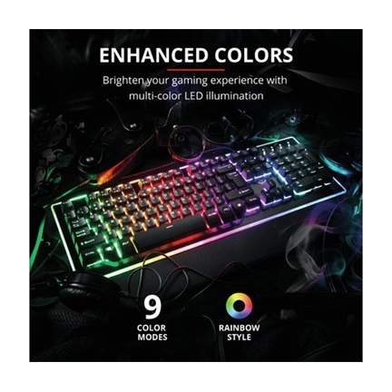 Trust GXT 860 Thura USB angol gaming billentyűzet fekete