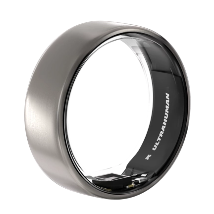Ultrahuman Ring Air - Smart Ring, Charger, USB Cable / Size-11- Raw_Titanium