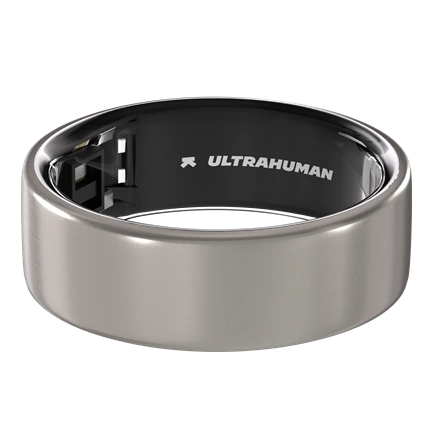 Ultrahuman Ring Air - Smart Ring, Charger, USB Cable / Size-11- Raw_Titanium